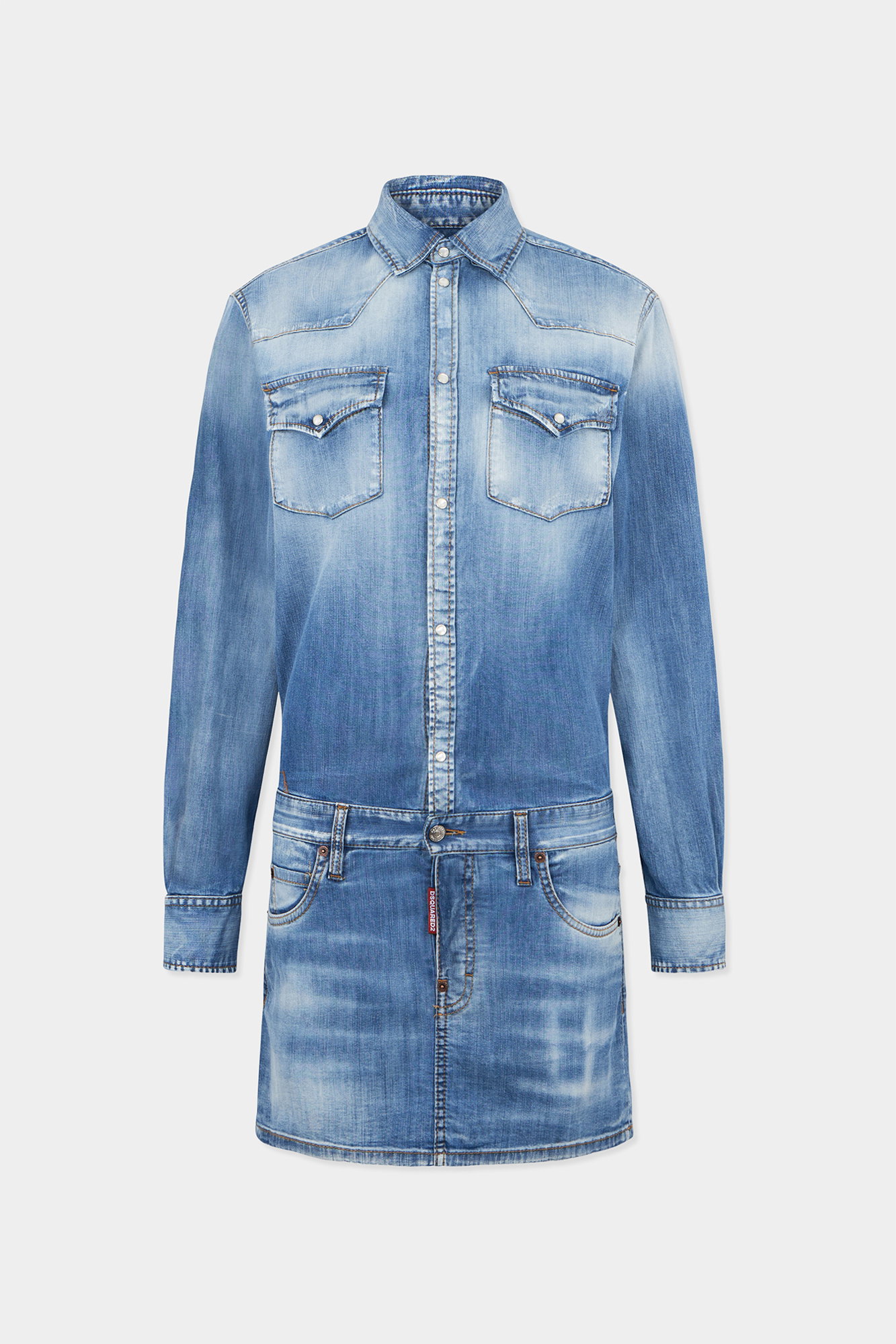 Light Wash Trucker Dress