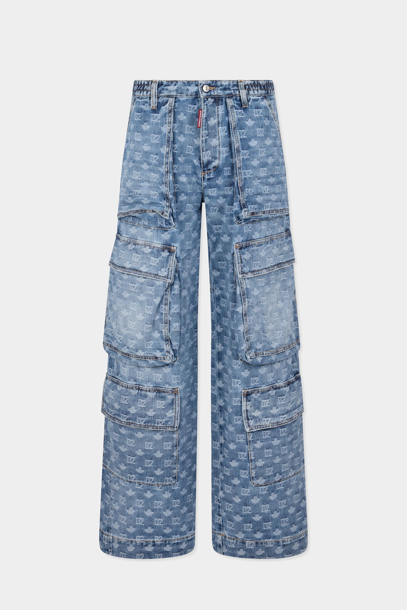 D2 Monogram Light Wash Cargo Jeans