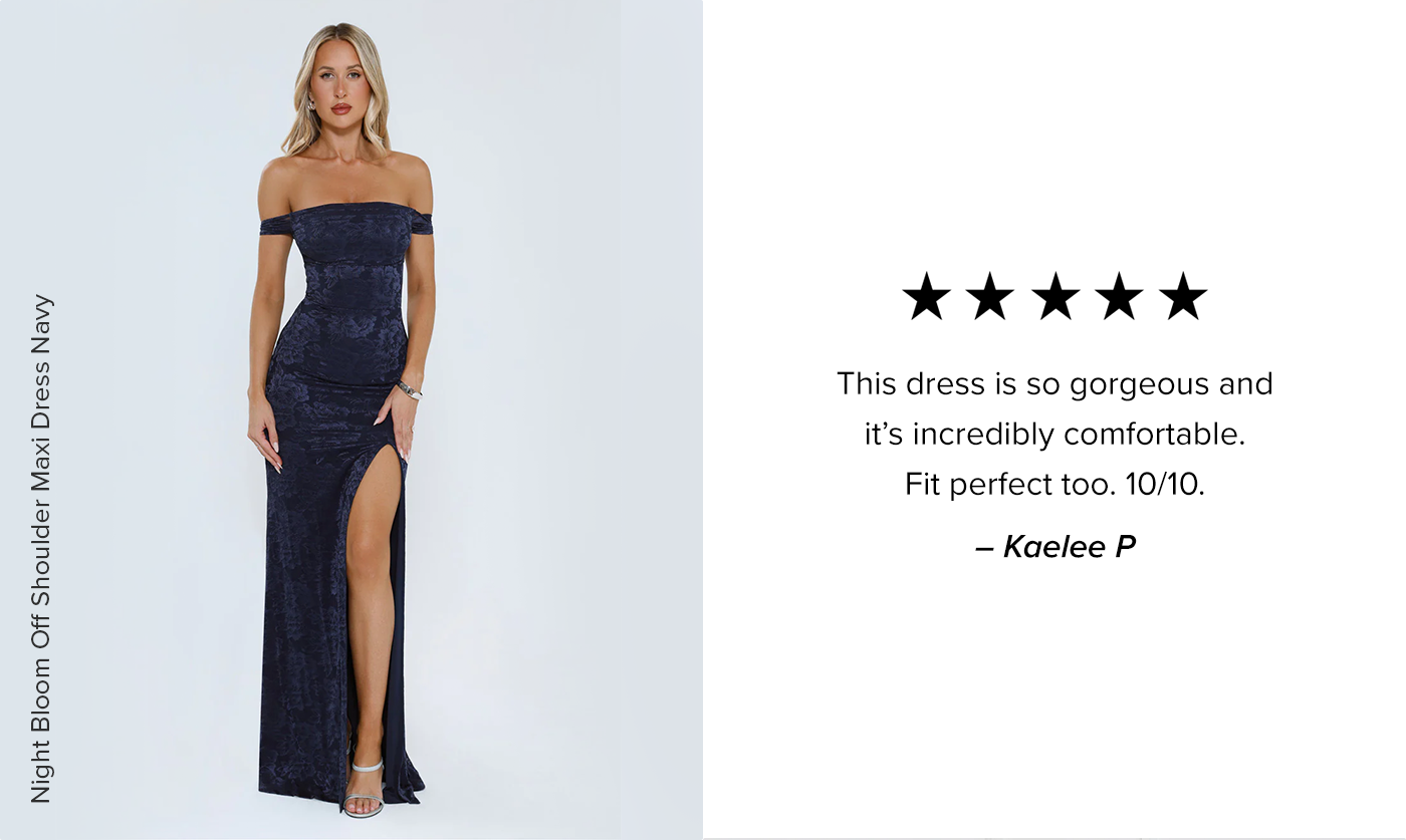 Shop Night Bloom Off Shoulder Maxi Dress
