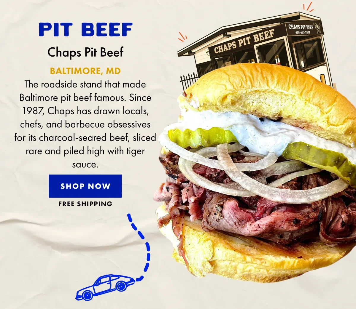 Chaps Pit Beef Sandwich