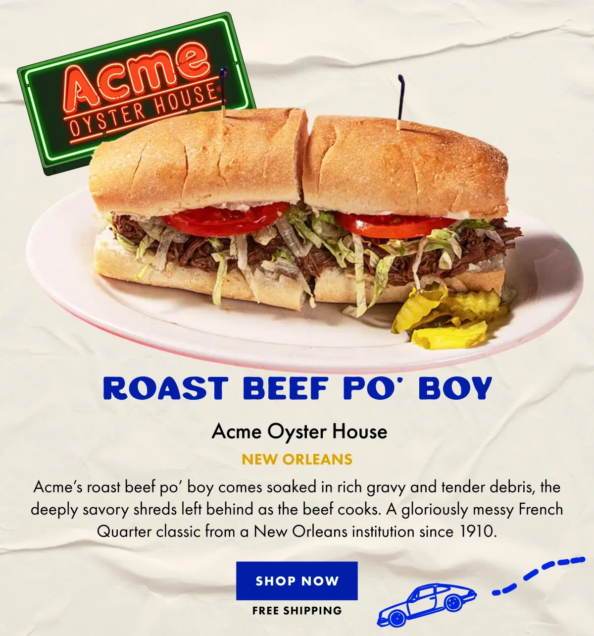 Acme Roast Beef & Debris Po' Boy
