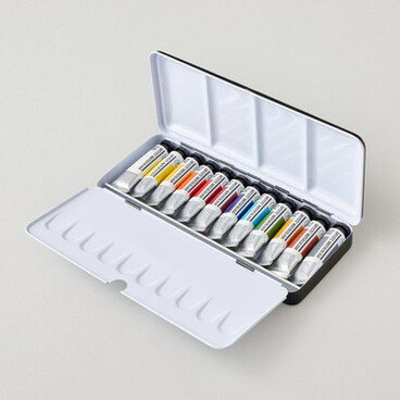 Cass Art Artists' Watercolour Metal Tin 10ml Set of 12
