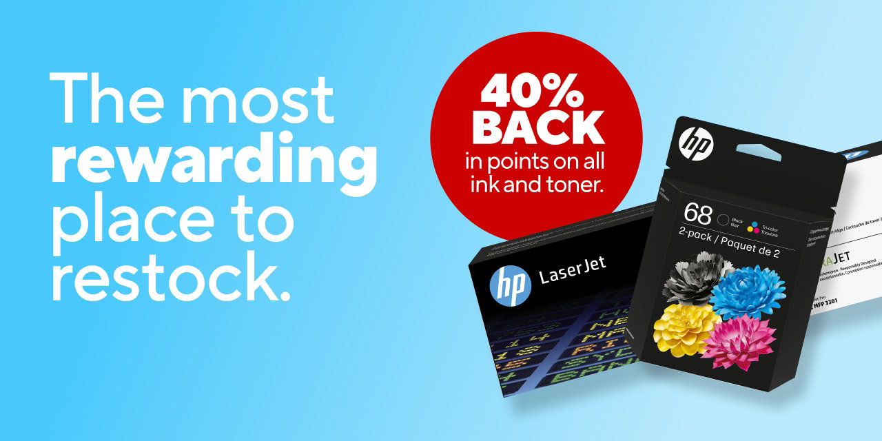 40% Back in Points on All ink and toner