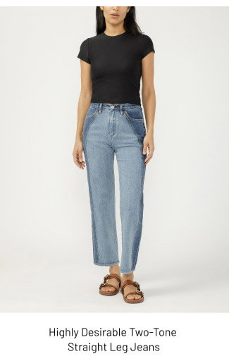 Highly Desirable Two-Tone Straight Leg Jeans