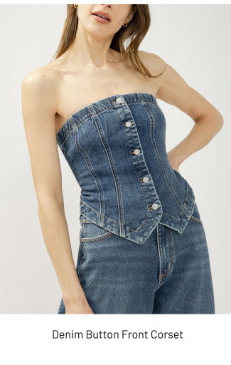 Denim Button Front Corset