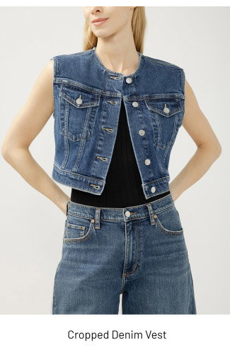 Cropped Denim Vest