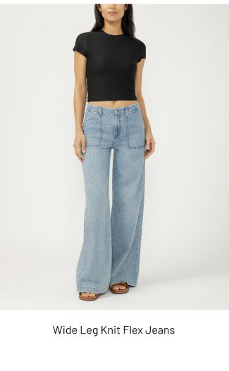 Wide Leg Knit Flex Jeans