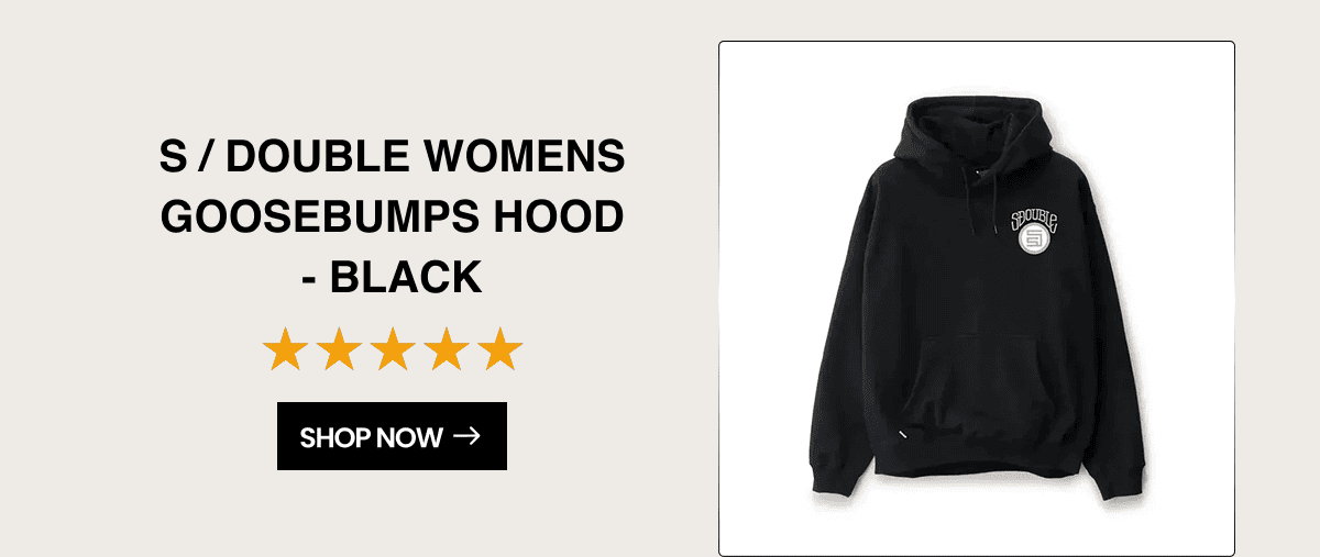 S / DOUBLE Womens Goosebumps Hood - Black