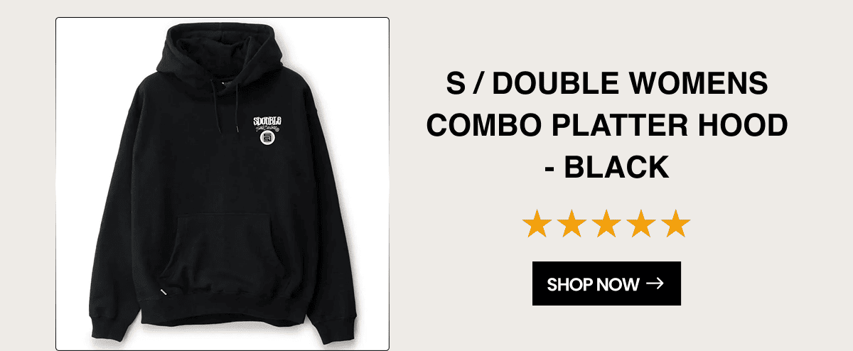 S / DOUBLE Womens Combo Platter Hood - Black