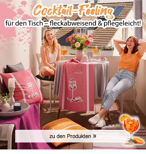 Cocktail-Feeling für den Tisch - fleckabweisend & pflegeleicht! Zu den Produkten! 