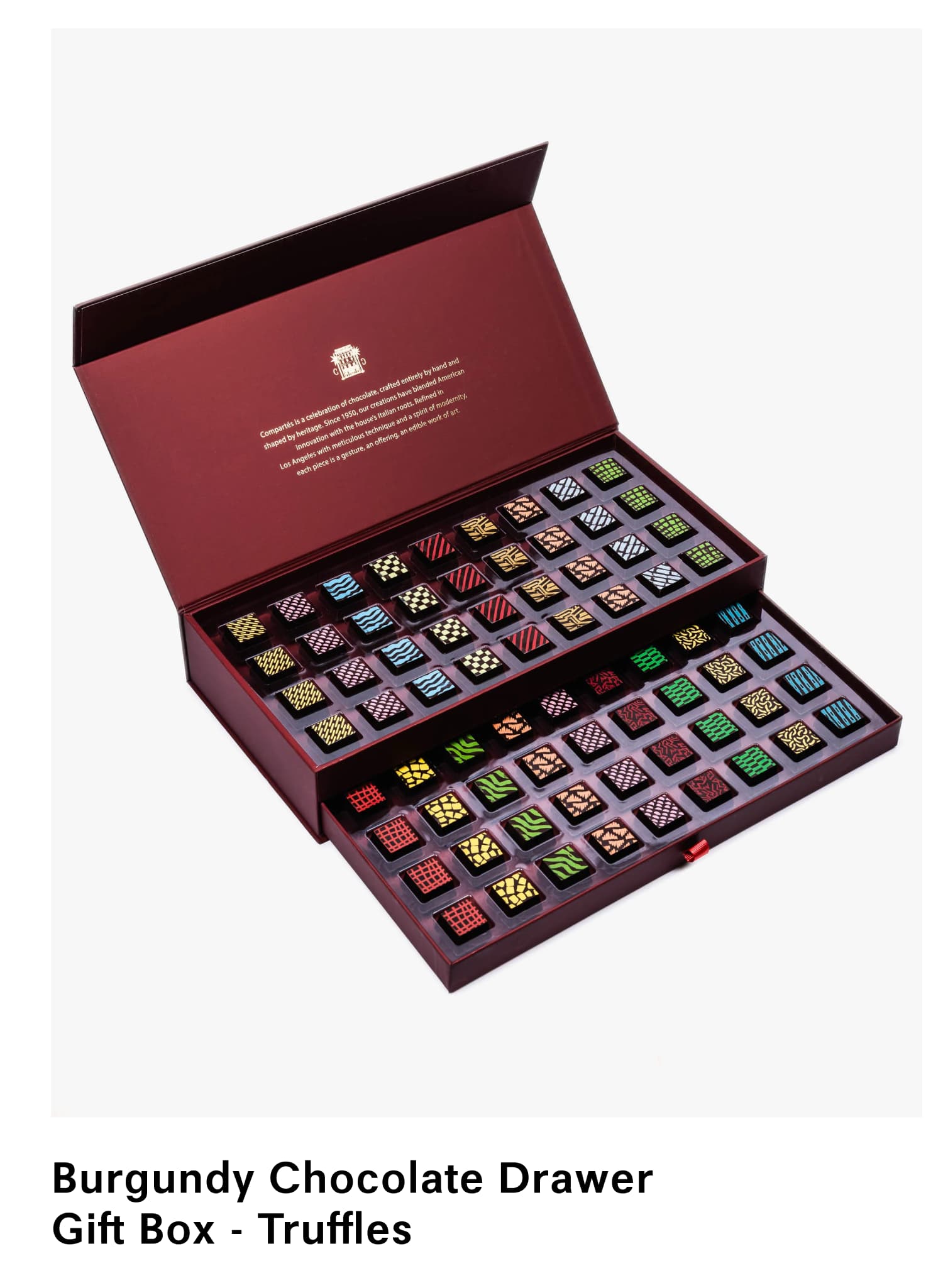 Burgundy Chocolate Drawer Gift Box - Truffles