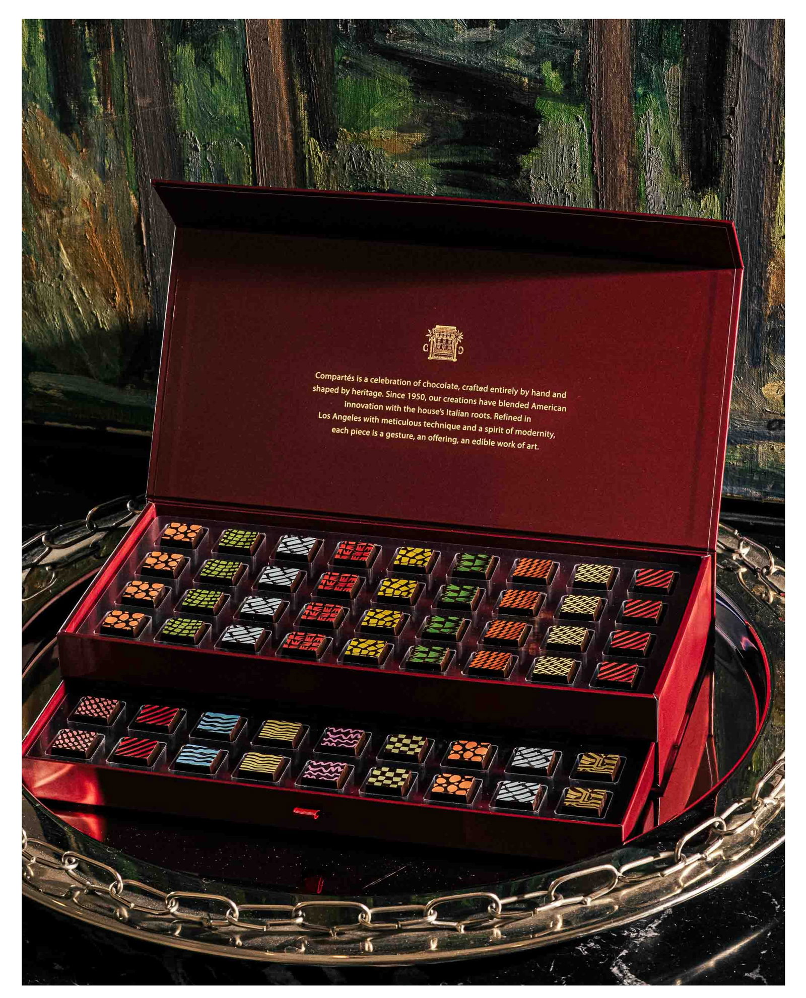 Burgundy Chocolate Drawer Gift Box - Truffles