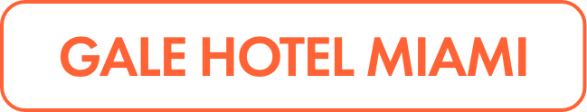 Rectangular banner featuring the text GALE HOTEL MIAMI in bold uppercase letters.