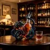 Rum Edition Glass 3D Octopus Bottle 3D Sculpted Octopus Collectors Edition Bottle Deep Sea Nautical Art Glass Decanter Aesthetic Decor Display Holder
