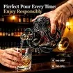 Rum Edition Glass 3D Octopus Bottle 3D Sculpted Octopus Collectors Edition Bottle Deep Sea Nautical Art Glass Decanter Aesthetic Decor Display Holder