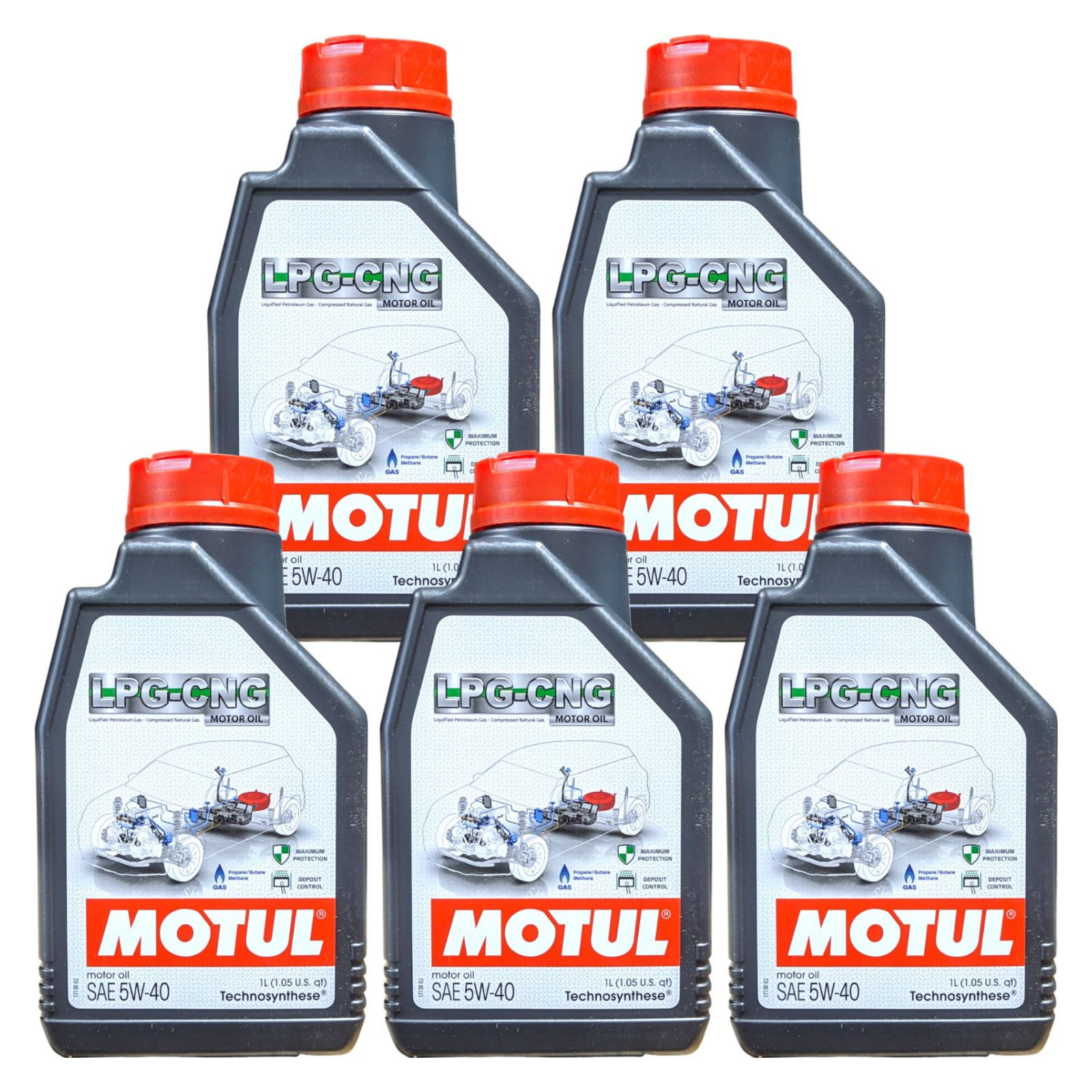 5 Litri MOTUL LPG CNG 5W40 Olio Motore Sintetico per Veicoli a GPL e Metano