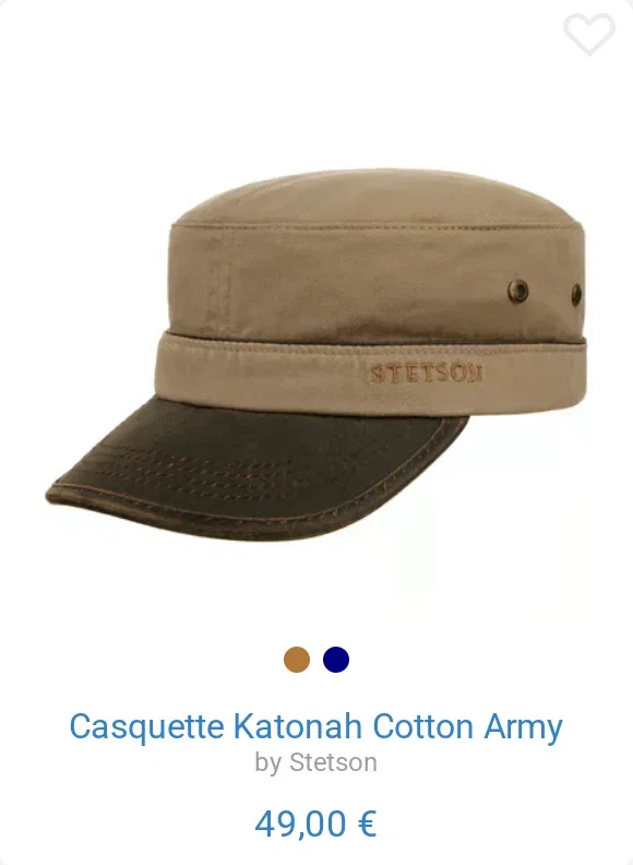 Casquette Katonah Cotton Army by Stetson