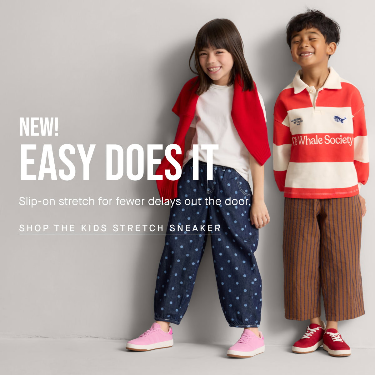 New! Easy does it SHOP THE KIDS STRETCH SNEAKER