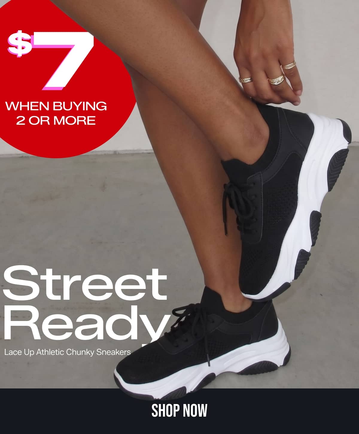 Street Ready - Shop Lace Up Athletic Chunky Sneakers