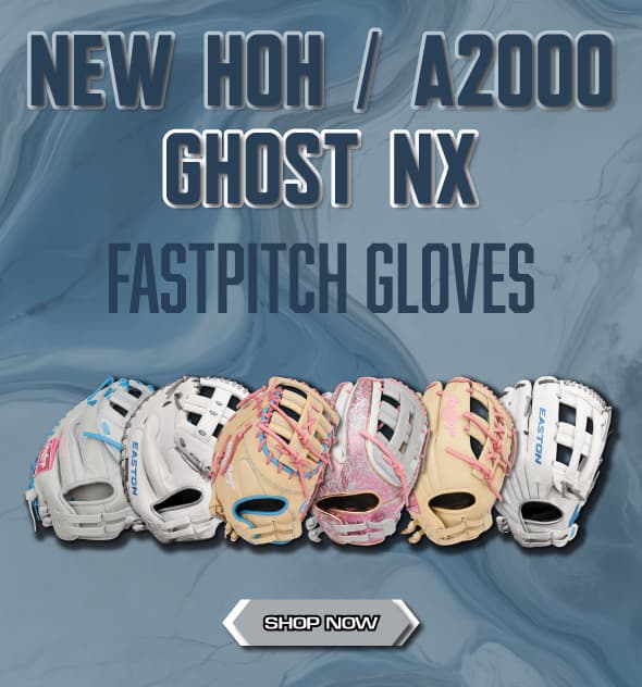 Rawlings Heart of the Hide, Wilson A2000, and Easton Ghost NX Fastpitch Fielder's Gloves