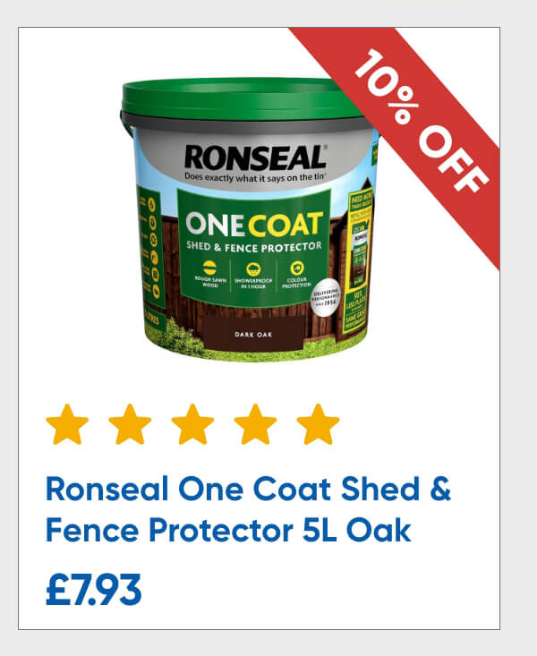 Ronseal One Coat Shed & Fence Protector 5L Dark Oak