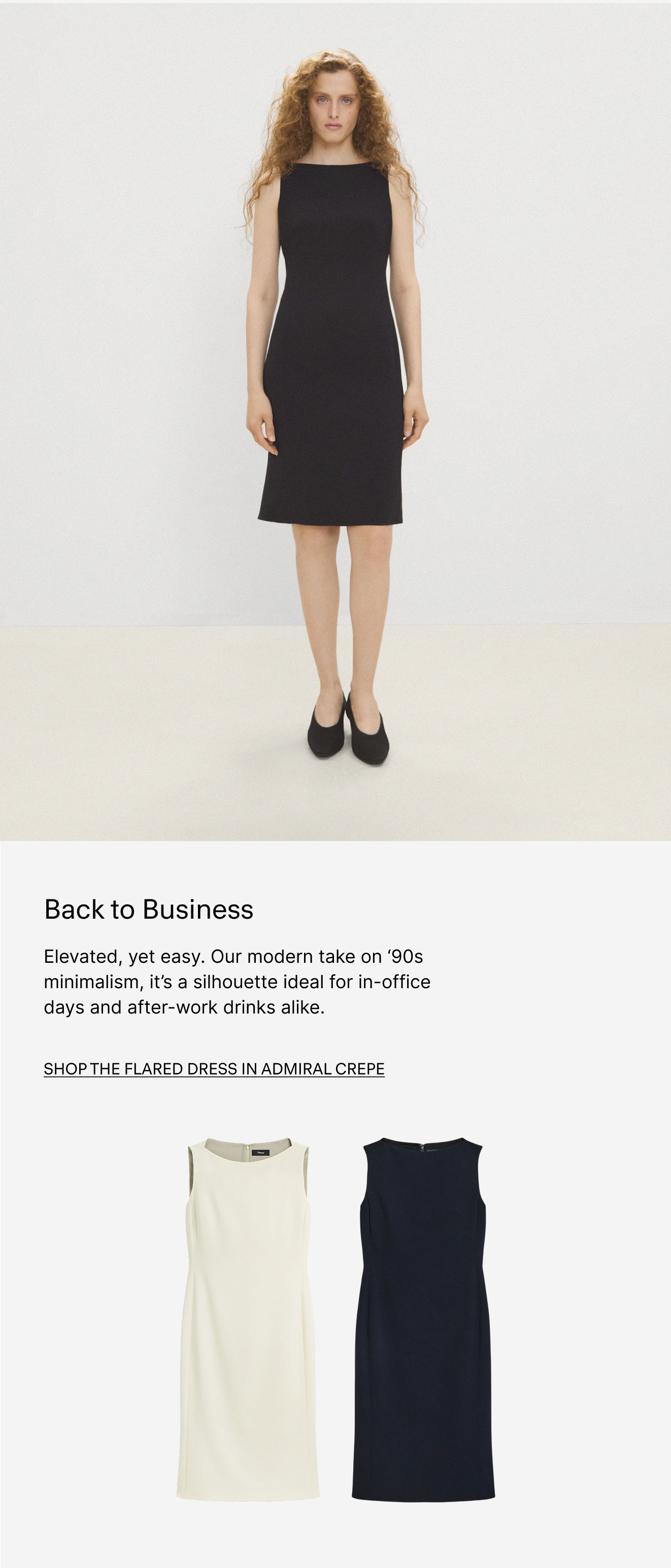 Shop The Flared Dress in Admiral Crepe