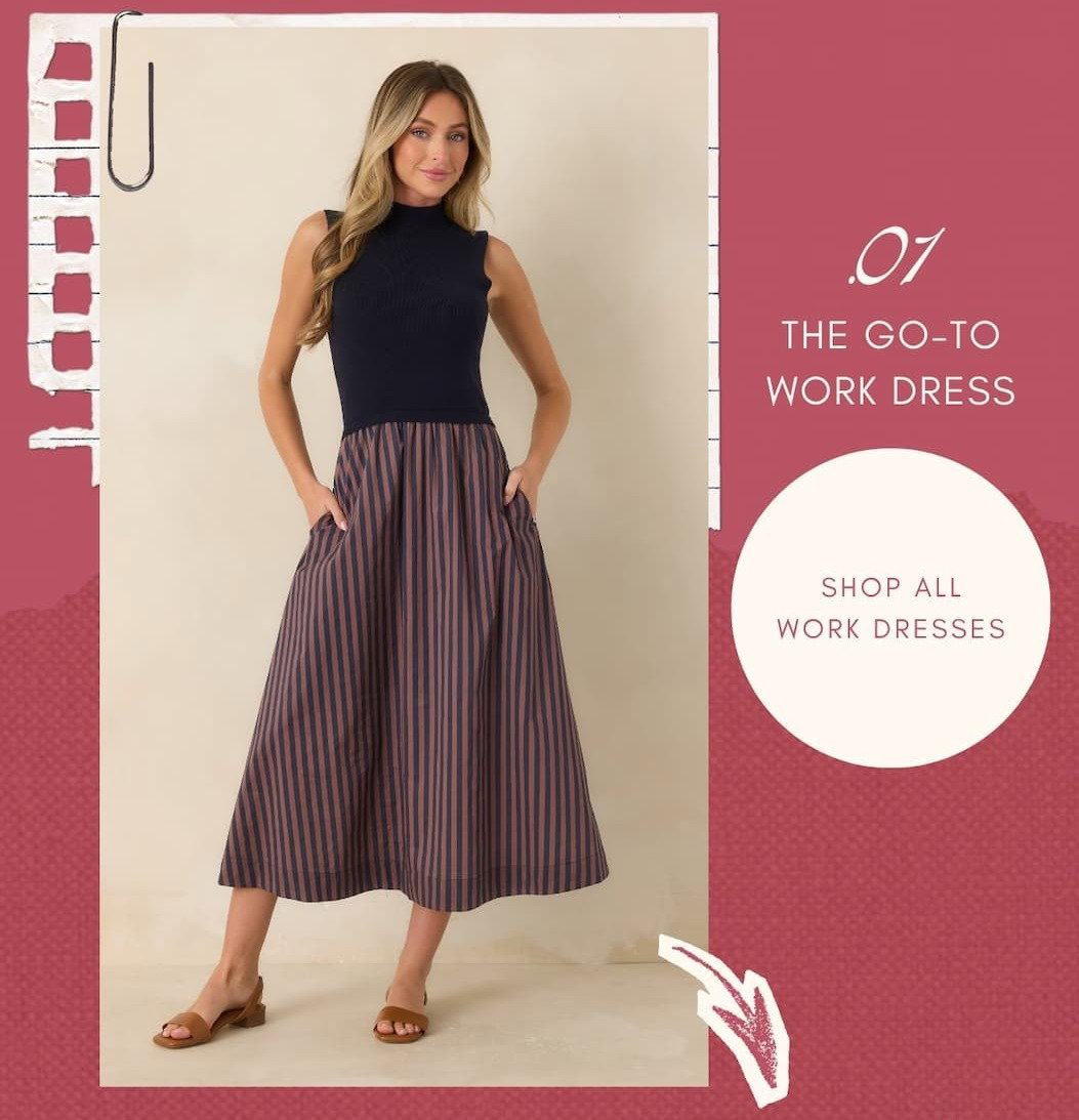 "The Go-To Work Dress. Shop All Work Dresses."