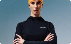 Women's XT Series Octa Fleece Hooded Long Sleeve Top - Black Stingray