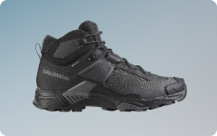 Men's Salomon X Ultra 5 GTX Mid Hiking Boots - Black/Asphalt/Castlerock