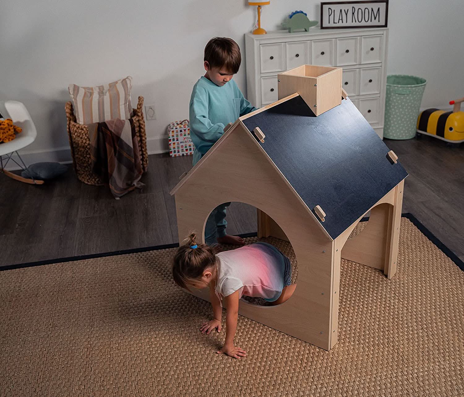 Image of Evergreen- Children's Playhouse with Chalkboard Roof