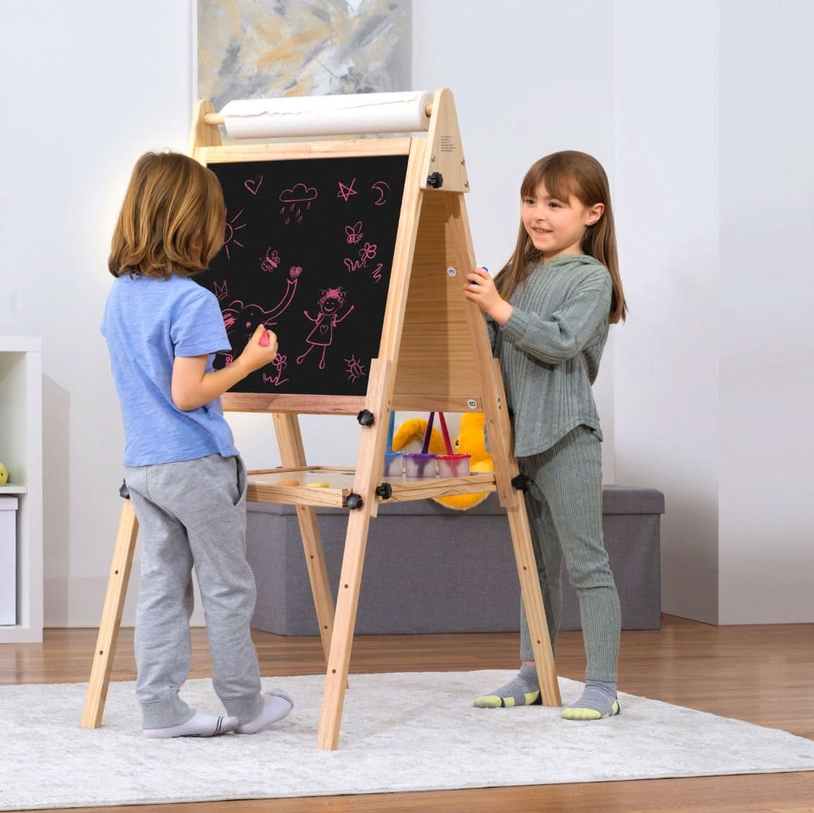 Image of Foldable Kids Easel – 3 Adjustable Heights, Art Station for Drawing & Painting