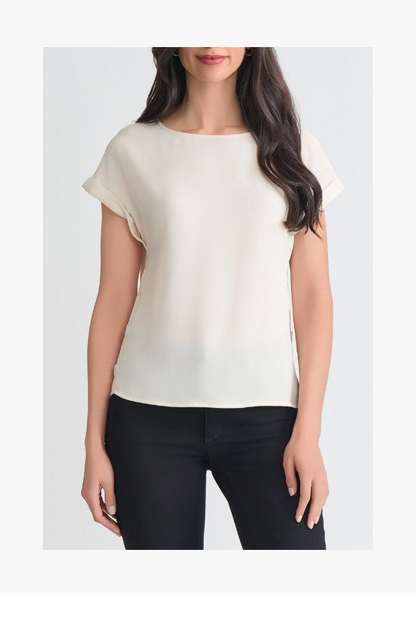 Button Detail Blouse, Jasper Crepe Jones White