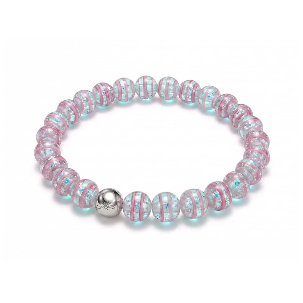 Image of NOGU Pink Gelato | Firework Glass Sugar Bracelet in Pink Silver