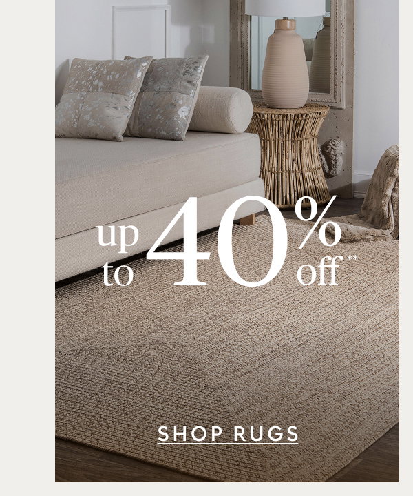 Rugs up to 40% off**