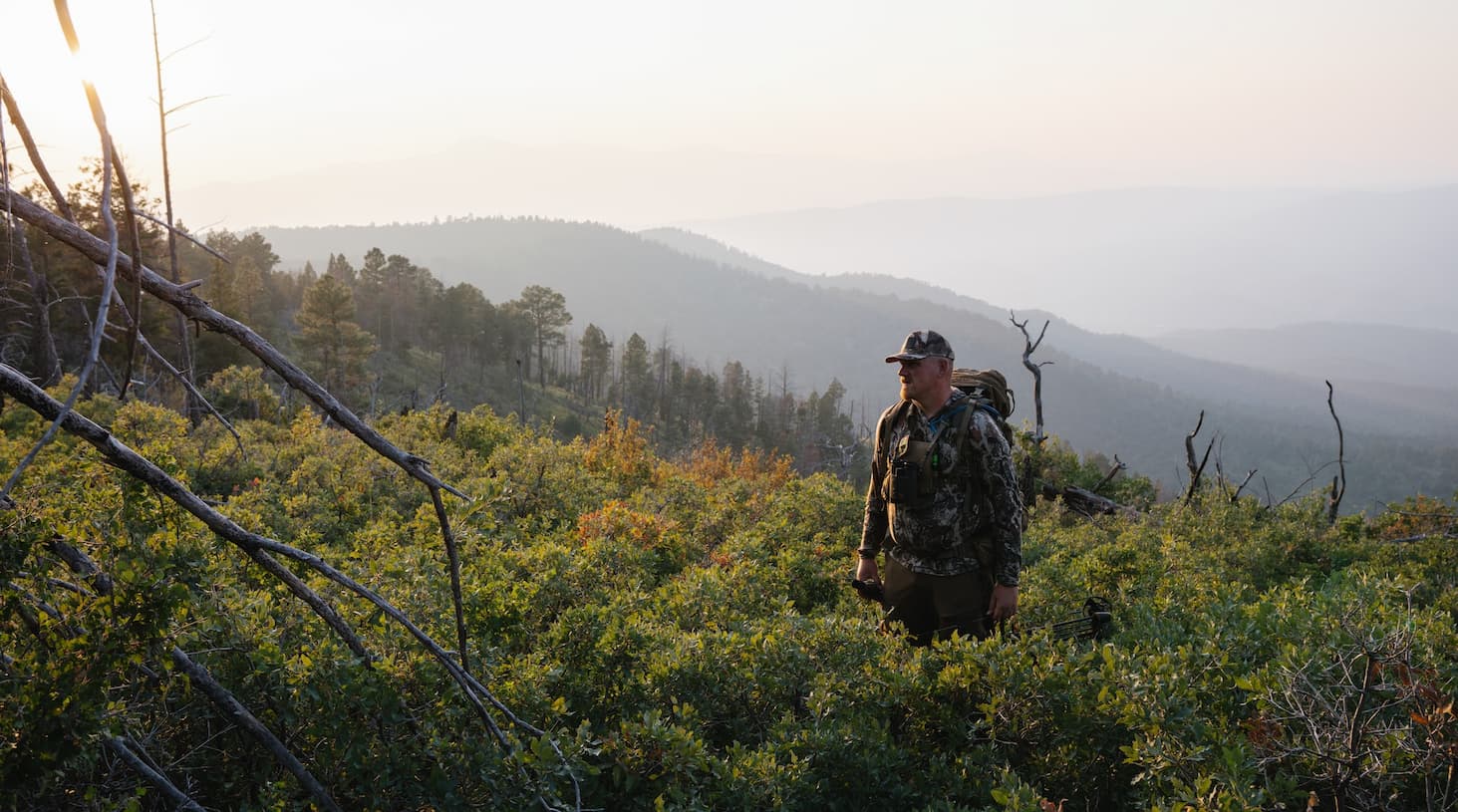 hunter in mountains