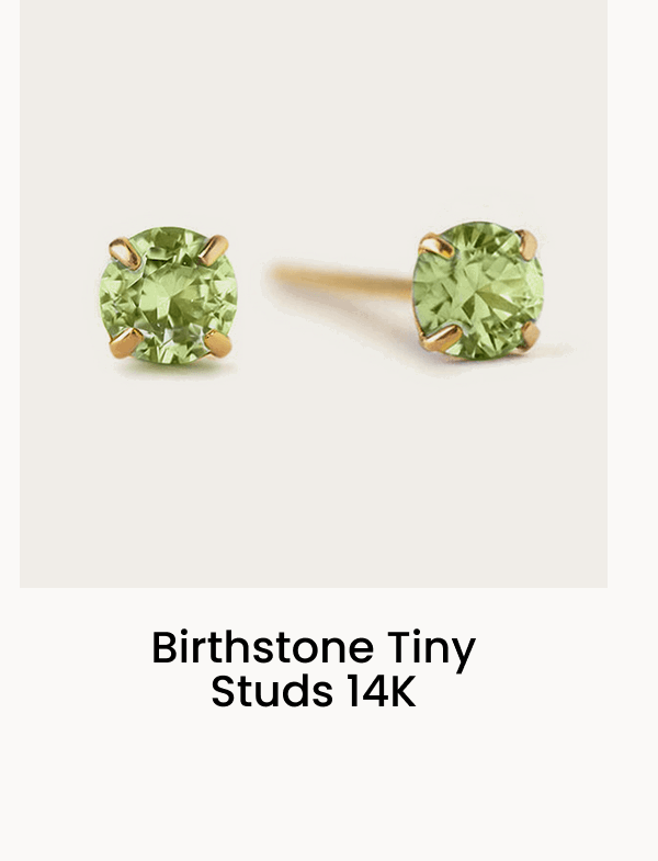 Birthstone Tiny Studs 14K