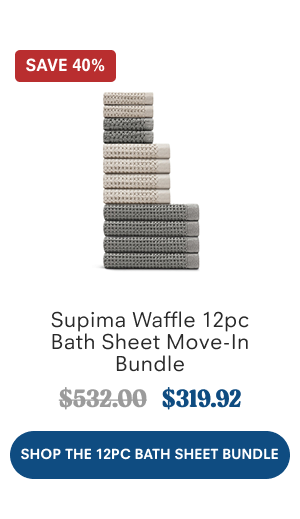 Supima Waffle 12pc Bath Sheet Move-in Bundle