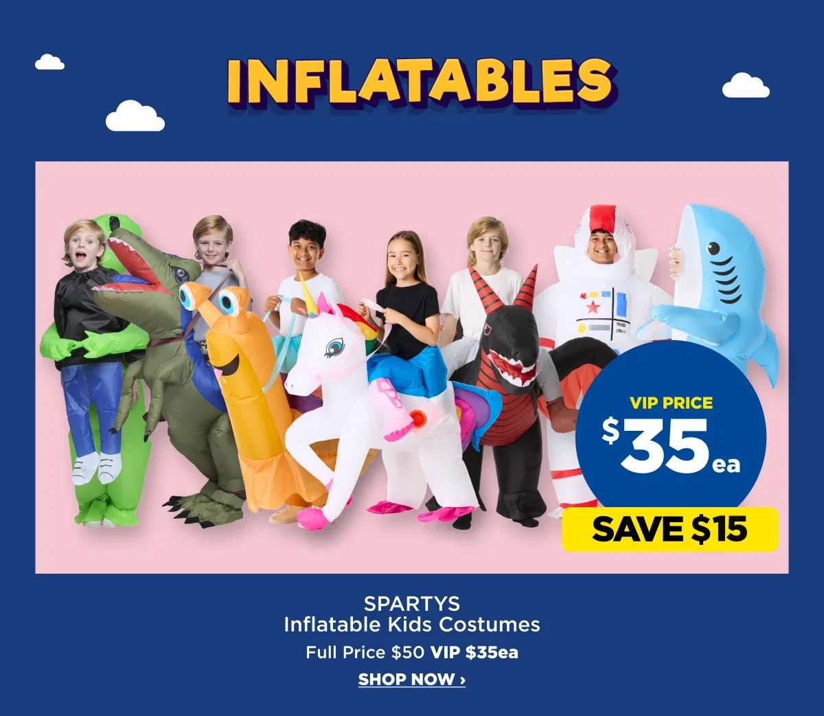 Spartys Inflatble Kids Costumes