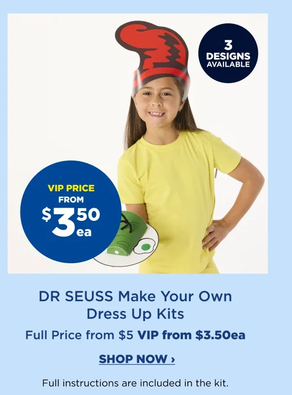Dr Seuss Make your Own Dree Up Kits