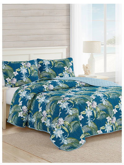 Southern Breeze Reversible 3-Piece King Quilt Set