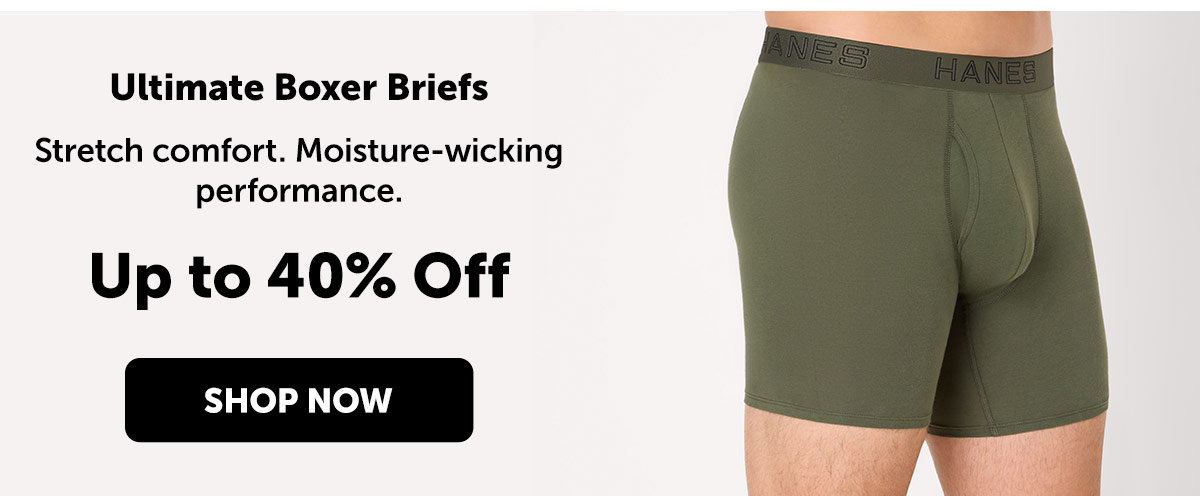Hanes Ultimate Men's Boxer Briefs Pack - 3-Pack - Cotton-Stretch Underwea