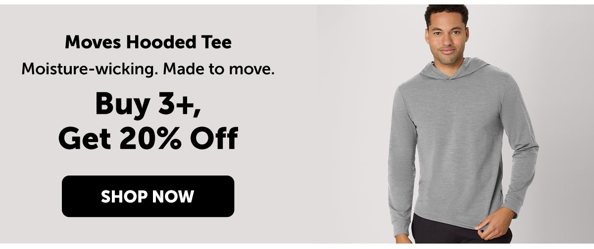 Hanes Moves Men’s Hooded Long-Sleeve T-Shirt, Moisture-Wicking