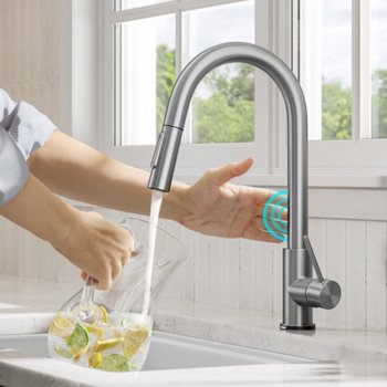 KRAUS Contemporary Single-Handle Touch Kitchen Sink Faucet with Pull-down Sprayer