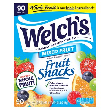 Welch's Fruit Snacks, .8 oz, 90 count