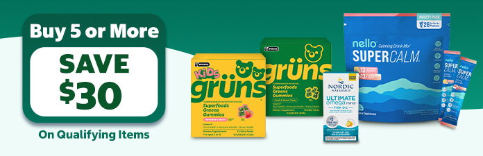 buy 5 or more save $30 on qualifying items