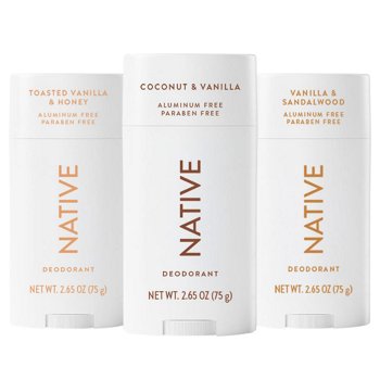 Native Deodorant Vanilla Vibes, 2.65 oz, 3-pack