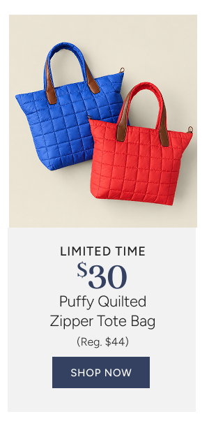 Puffy Tote Special Price $30 (reg. $44)