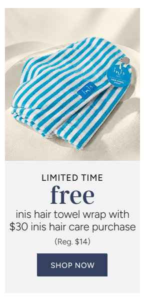 Hair Towel Free with $30 Inis Hair Product Purchase* (reg. $14)