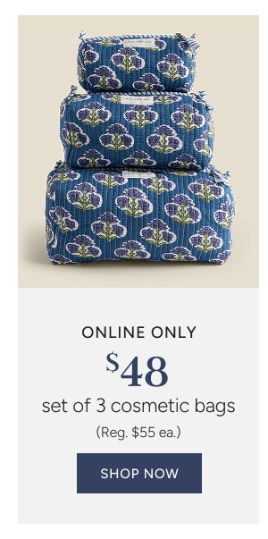 Strawflower Cosmetic Bag Bundle Special Price $48 (reg. $55 ea.)