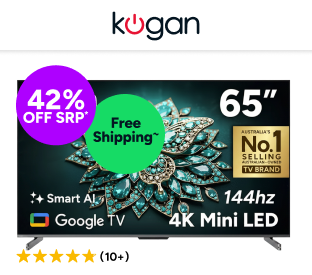 Kogan 65" Mini-LED QLED Pro 4K 144Hz Smart AI Google TV Product Image
